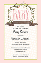 Pink Owl Chevron Baby Shower Fill-in Invites