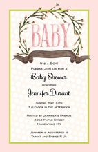 Pink Floral Mason Jars Burlap Border Invitations