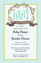 Polka Dot Floral Baby Shower Invitations