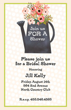 Pink Polka Dot Floral Bouquet Bridal Shower Invitations