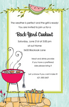 Plaid Border Back Yard BBQ Invitations