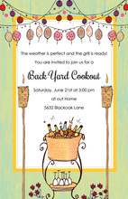 Barbecue Shower Couple Turquoise Invites