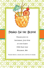 Pineapple Tropical Drink Invitations