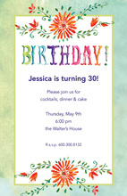 Bohemian Flower Birthday Invitations