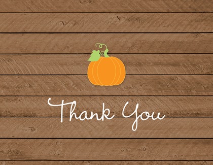 Little Pumpkin Faux Kraft Thank You Note