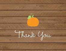 Little Pumpkin Wood Plank Thank You Note