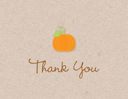 Little Pumpkin Wood Plank Thank You Note