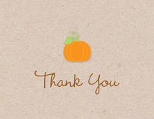 Little Pumpkin Faux Kraft Thank You Note