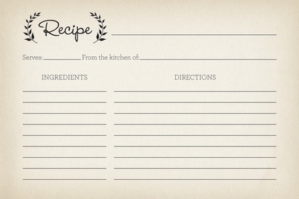 Laurel Leaves Recipe Cards