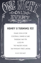 Chalkboard One Night Event Invitations