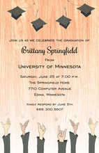 Wood Grain Graduation Invitations