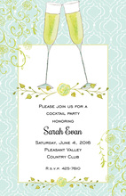 Stack Champagne Teal Shower Invitations