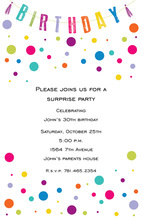 Colorful Dots Birthday Invitations