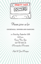 Aqua Radial Burst Cassette Tape Invitations