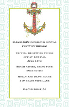 Boho Anchor Aqua Geometric Pattern Invitations