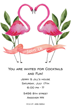 Lovely Duo Flamingo Invitations