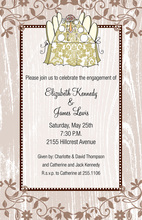 Taupe Filigree Faux Wood Damask Table Invitations