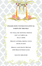 Traditional Palms Lime Green Invitation