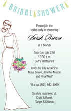 Modern Plum Bouquet Girls Bridal Shower Invitations