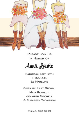 Bridesmaids Country Cowgirl Invitations