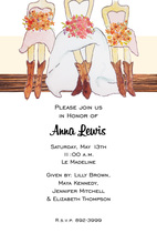 Bridal Cowgirls On Wood Invitations