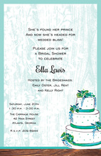 Pink Wedding Couple Layered Cake Invitation