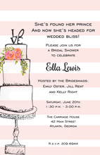 Pink Petal Bridal Cake Luncheon Invitations