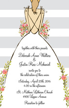 Grey Stripes Bride Back Invitations