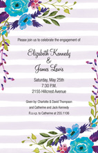 Lavender Stripes Blue Flower Invitations