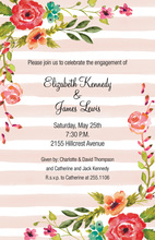 Peach Polka Dot Border Floral Invitations