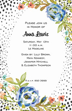 Pink Stripes Floral Corners Invitations