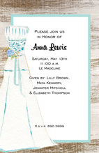 Blue Dress Watercolor Invitations