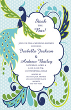 Fanciful Peacock Scalloped Invitations