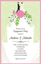 Pink Wedding Couple Layered Cake Invitation