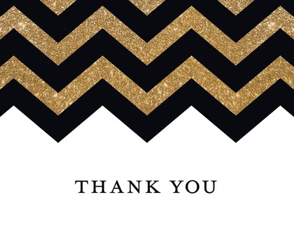 Fabulous Gold Glitter Chevron Thirty Invitations