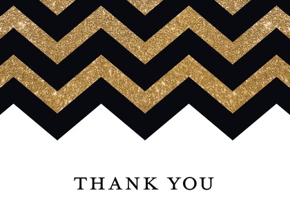 Fabulous Gold Glitter Chevron Thirty Invitations