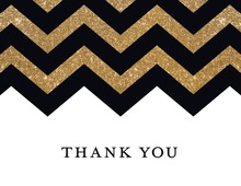 Extra Sunburst Black Thank You Cards