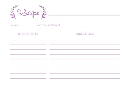Laurel Leaves Recipe Cards