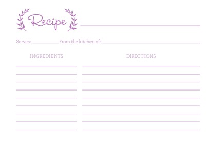 Laurel Leaves Recipe Cards