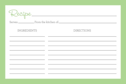 Teal Border Recipe Cards