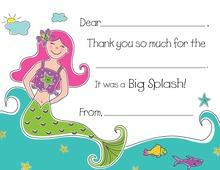 Mermaid Girl Thank You Cards