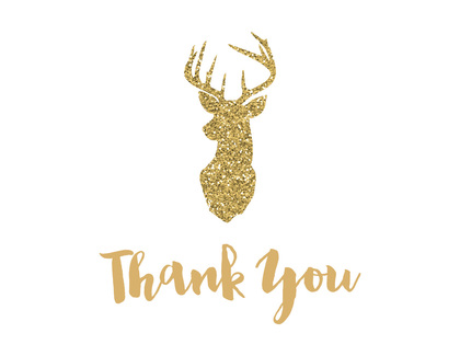 Deer Friends Rustic Thank You Note