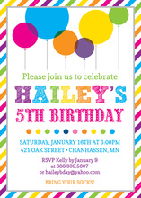 Bright Multicolored Stripes Jumping Kids Fill-in Invitations