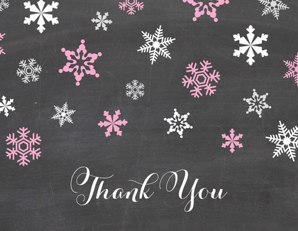 Blue Snowflakes Chalkboard Thank You Cards