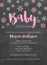 Pink Polka Dots Flower Wreath Baby Shower Invitations