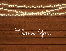 Hanging Lights Wood Plank Thank You Cards