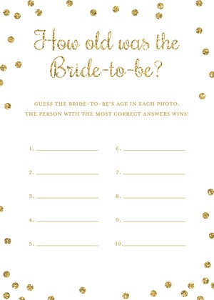 Gold Dots Wedding Tradition Quiz