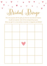 Gold Glitter Graphic Dots Pink Bridal Bingo