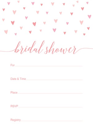 Pink Hearts Bridal Bingo