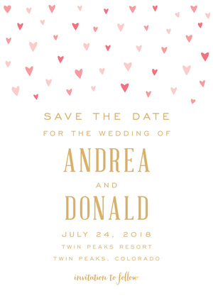 Pink Hearts Fill-in Invitations